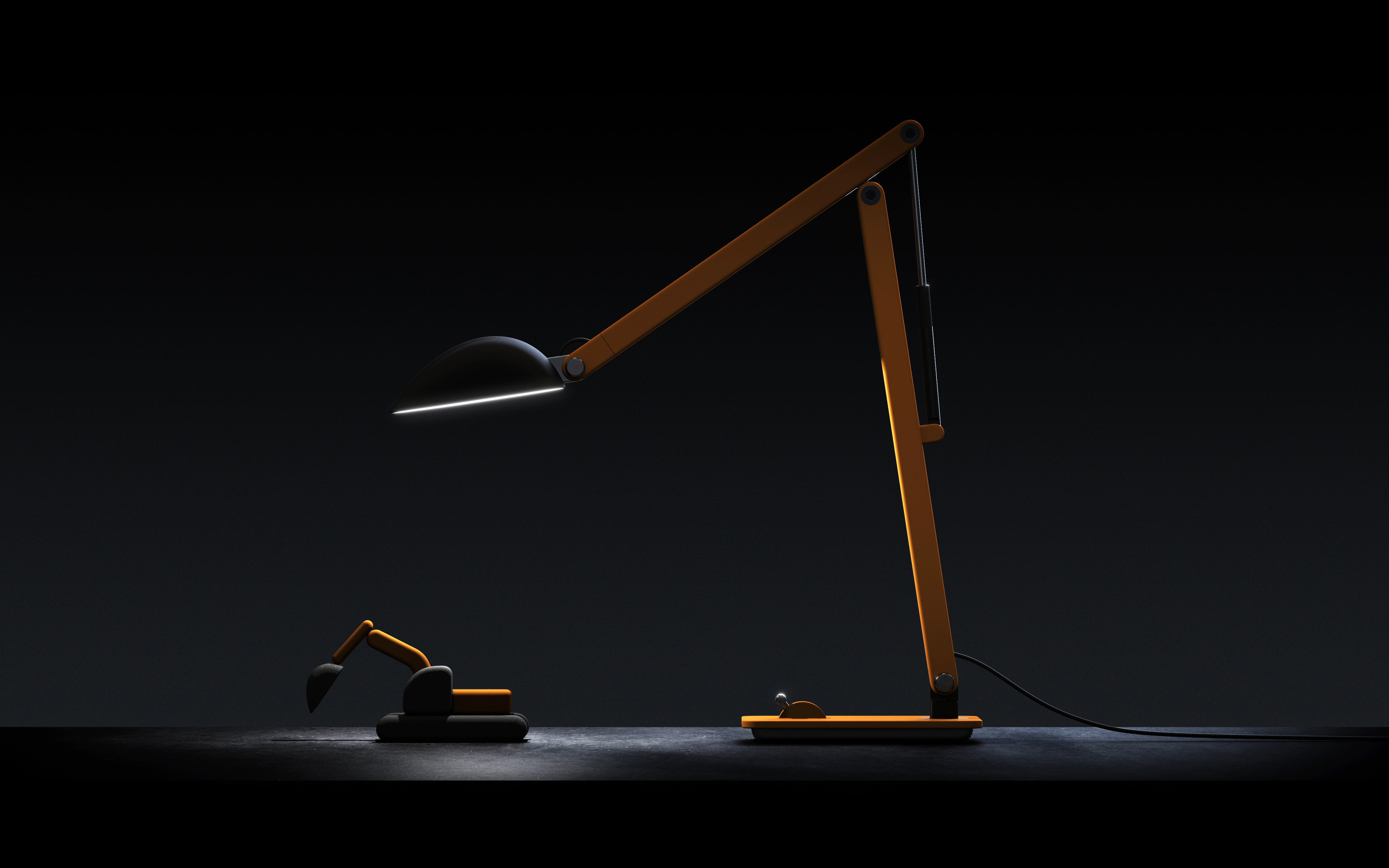 Desk lamp，excavating machinery，