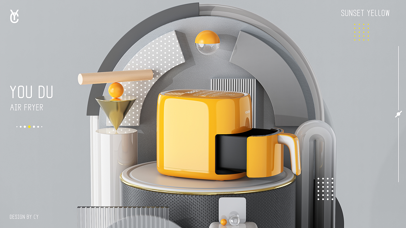 Product creative design, household appliances, air fryer，