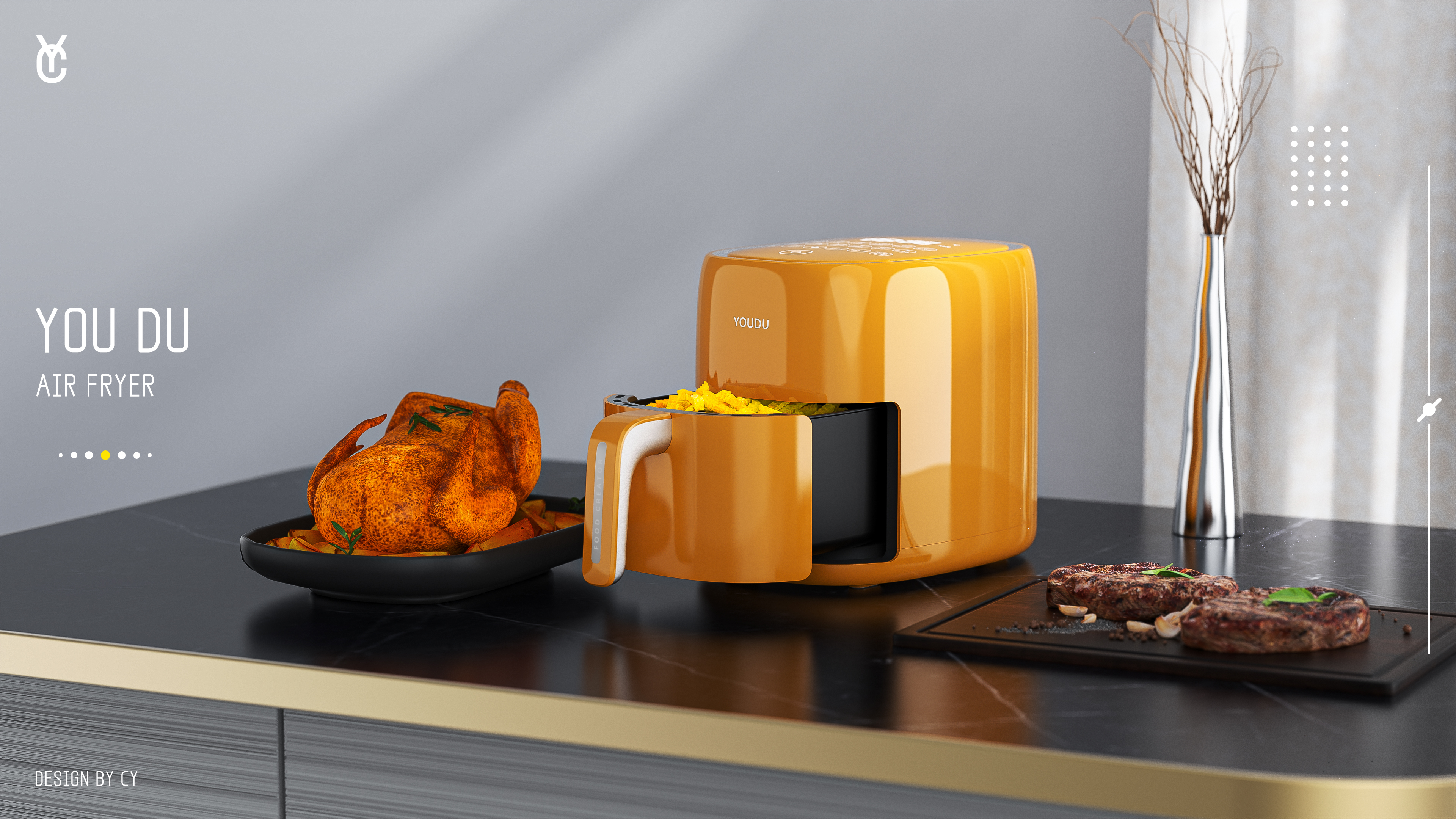 Product creative design, household appliances, air fryer，