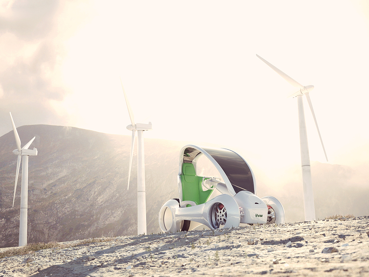 industrial design，Single car，Urban transportation，vehicle，a storage battery car，