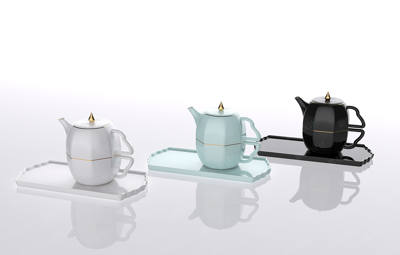 Tea set design，afternoon tea，ceramics，Buddhist mood，Cultural and creative design，museum，