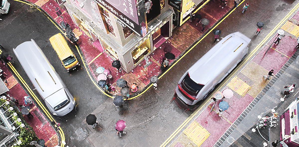 truck，future，city，automobile，