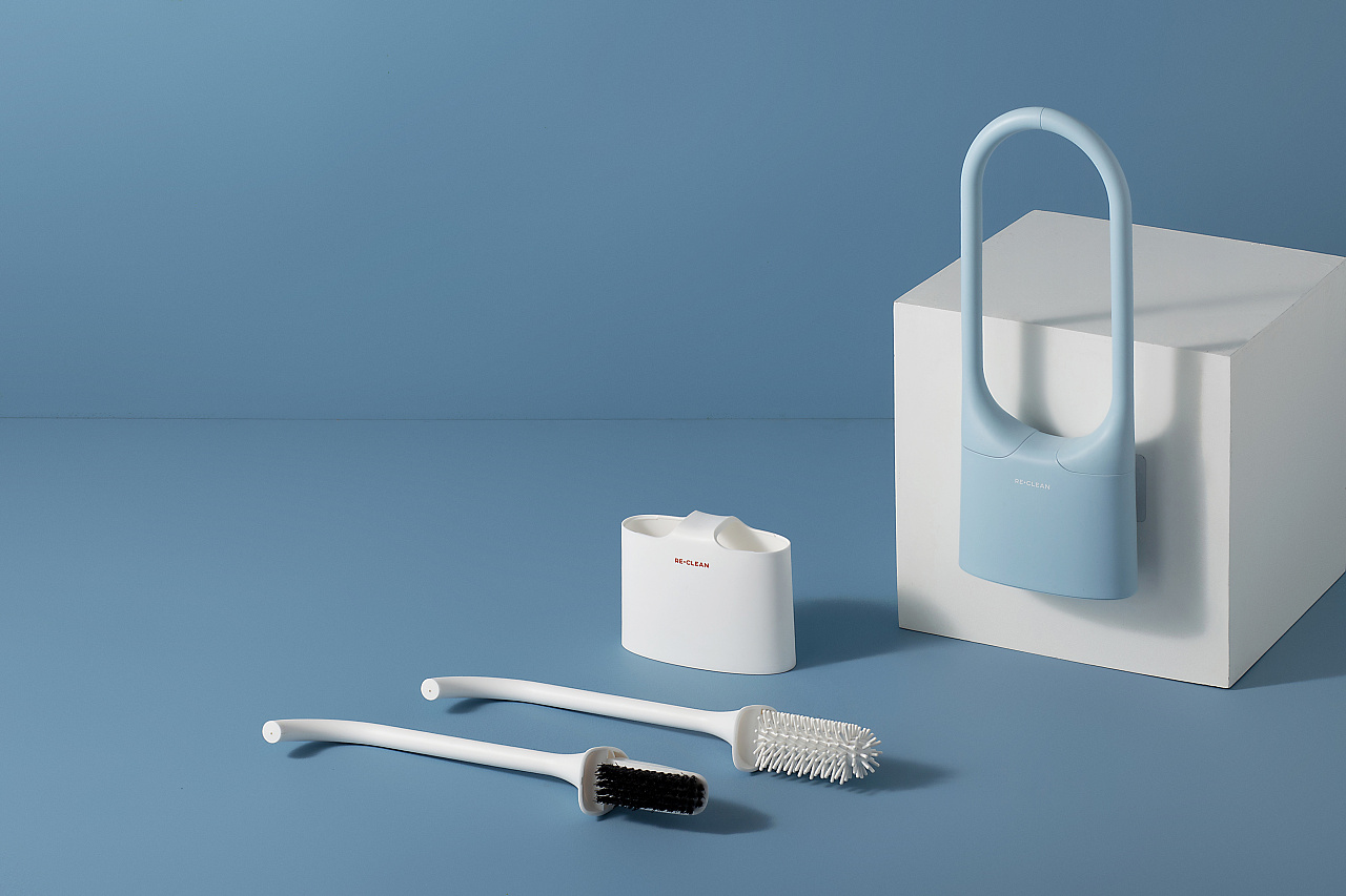 Wall mounted dual-purpose toilet brush，