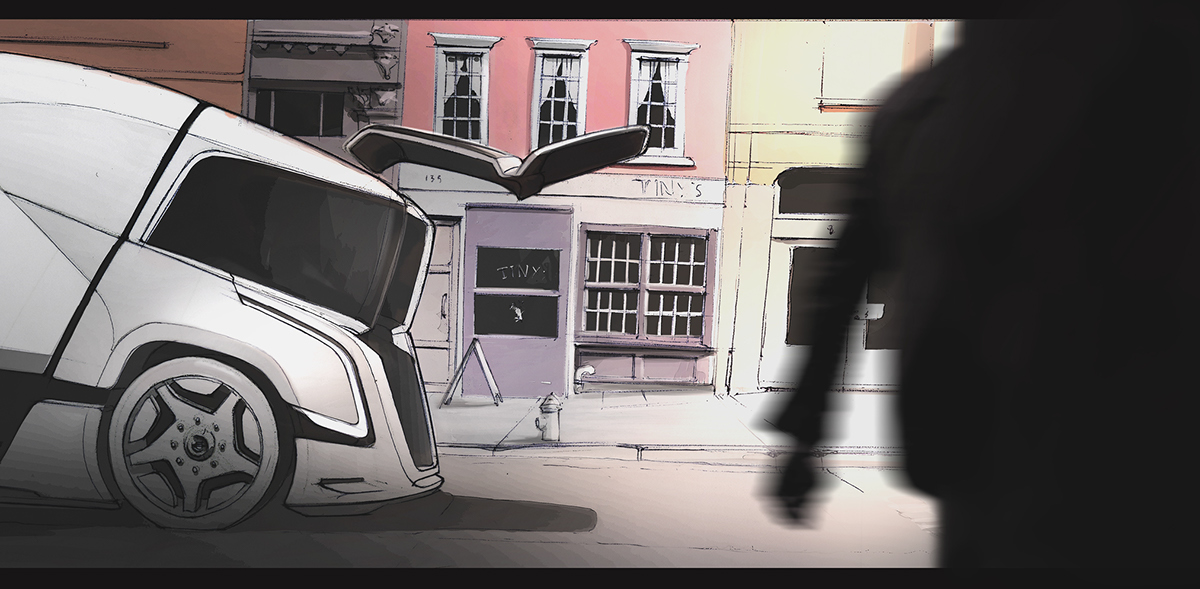 truck，future，city，automobile，