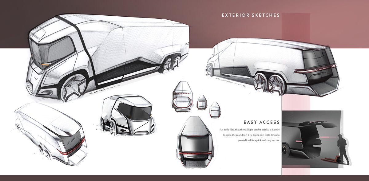 truck，future，city，automobile，