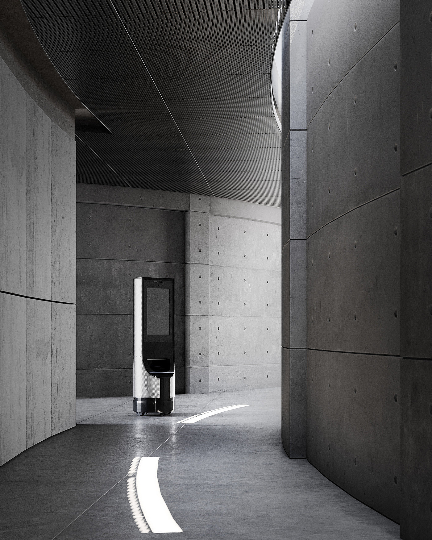 robot，Minimalist，concrete，