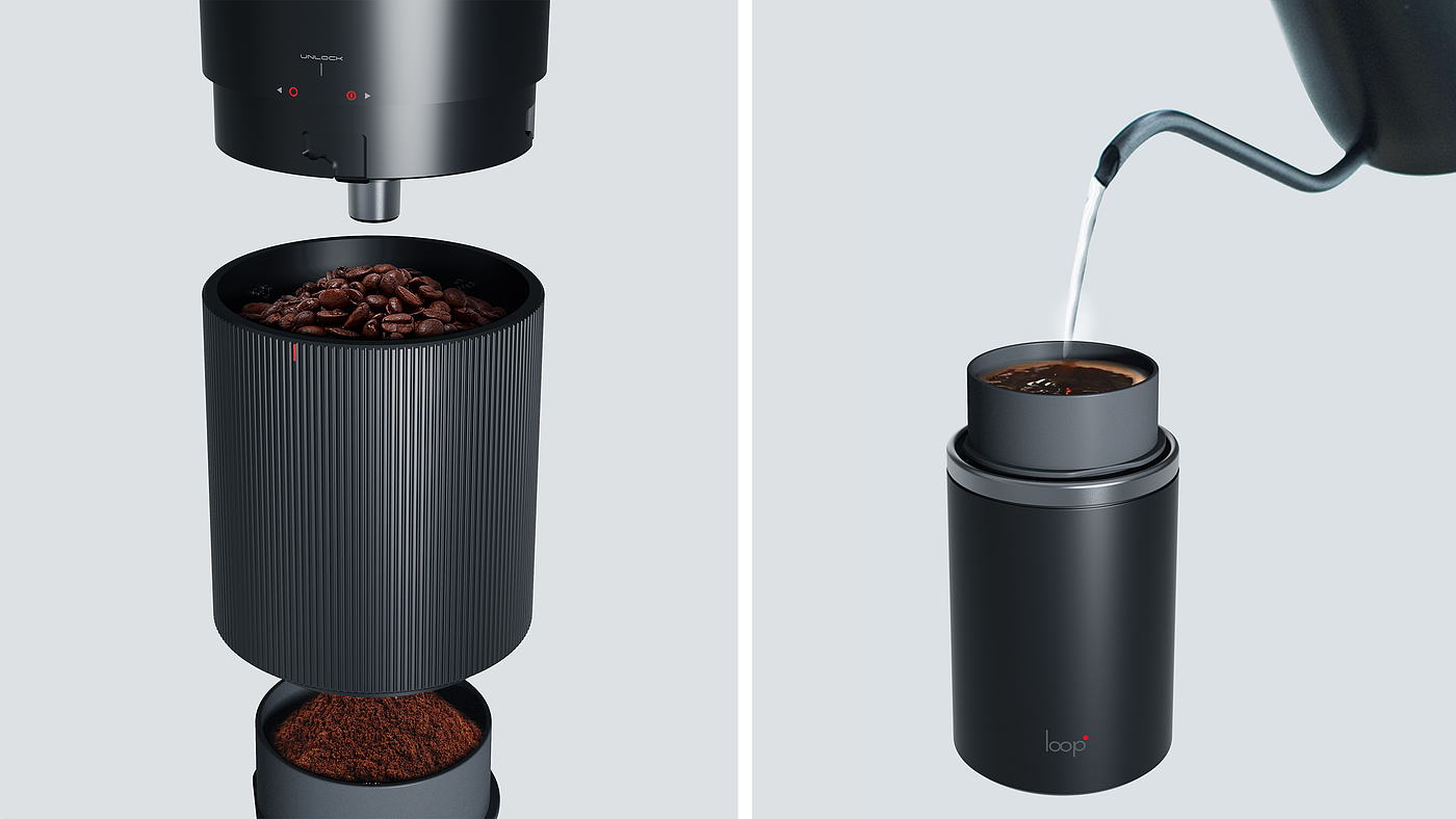 product design，Coffee machine，Grinding machine，@Oldguy，Xu trajectory，