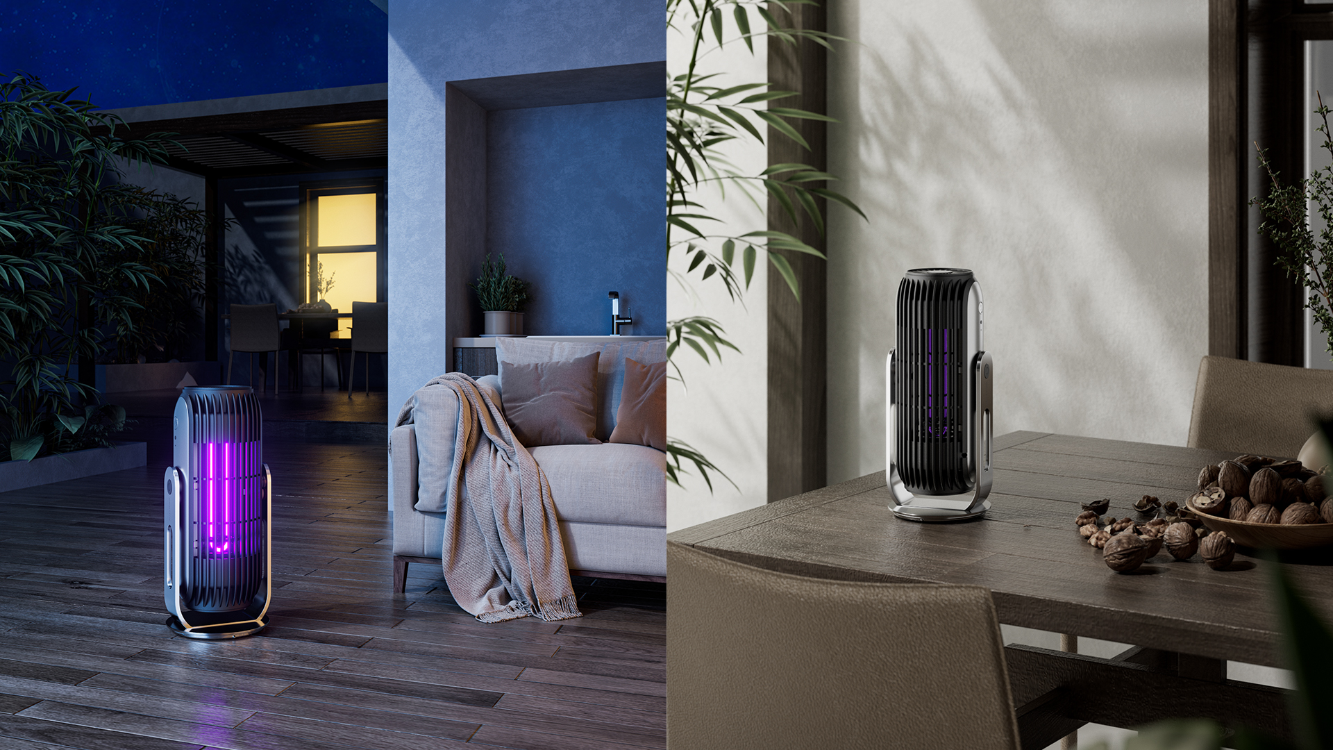 Mosquito killing lamp, industrial design, product development, rendering，