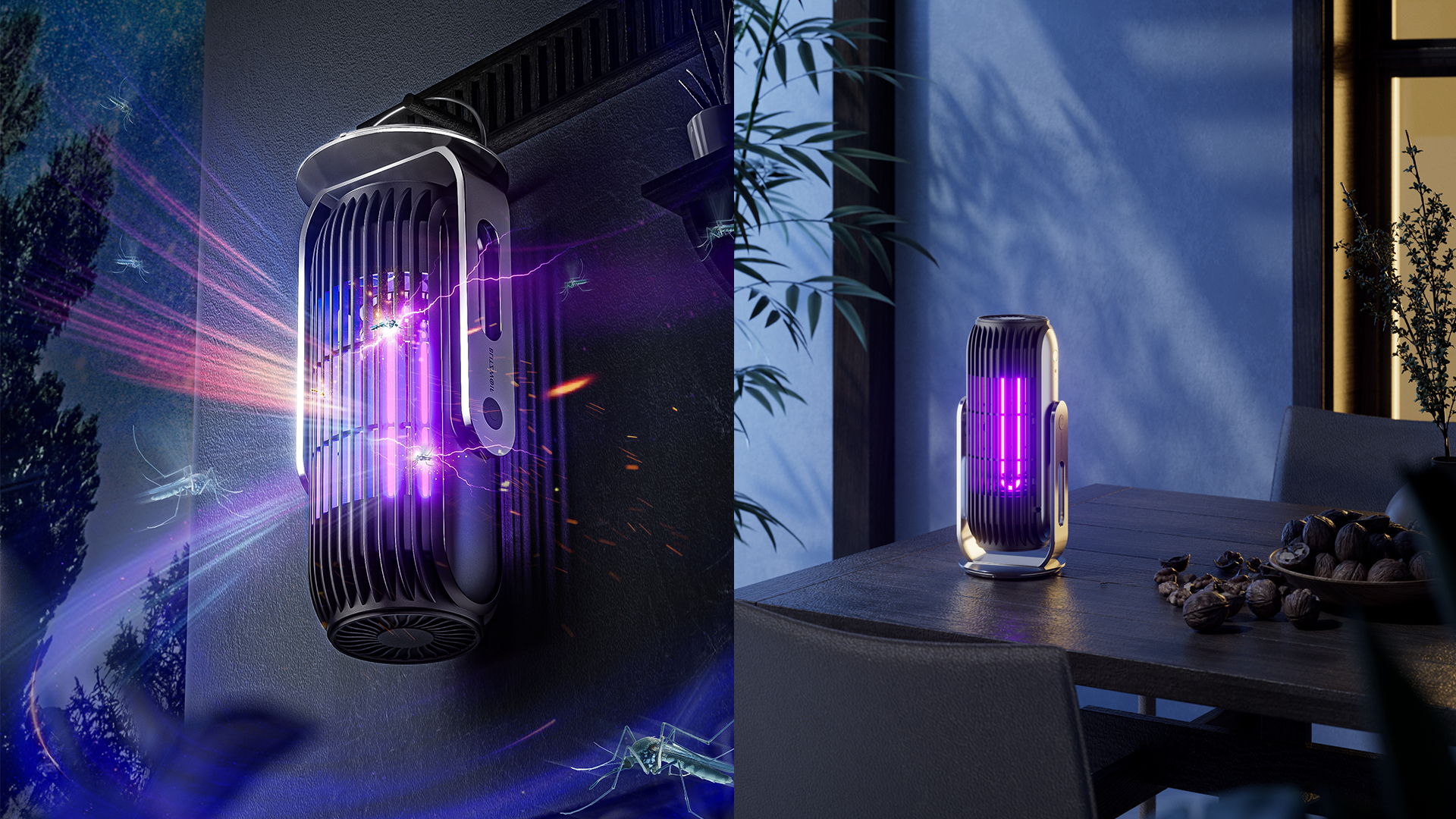 Mosquito killing lamp, industrial design, product development, rendering，