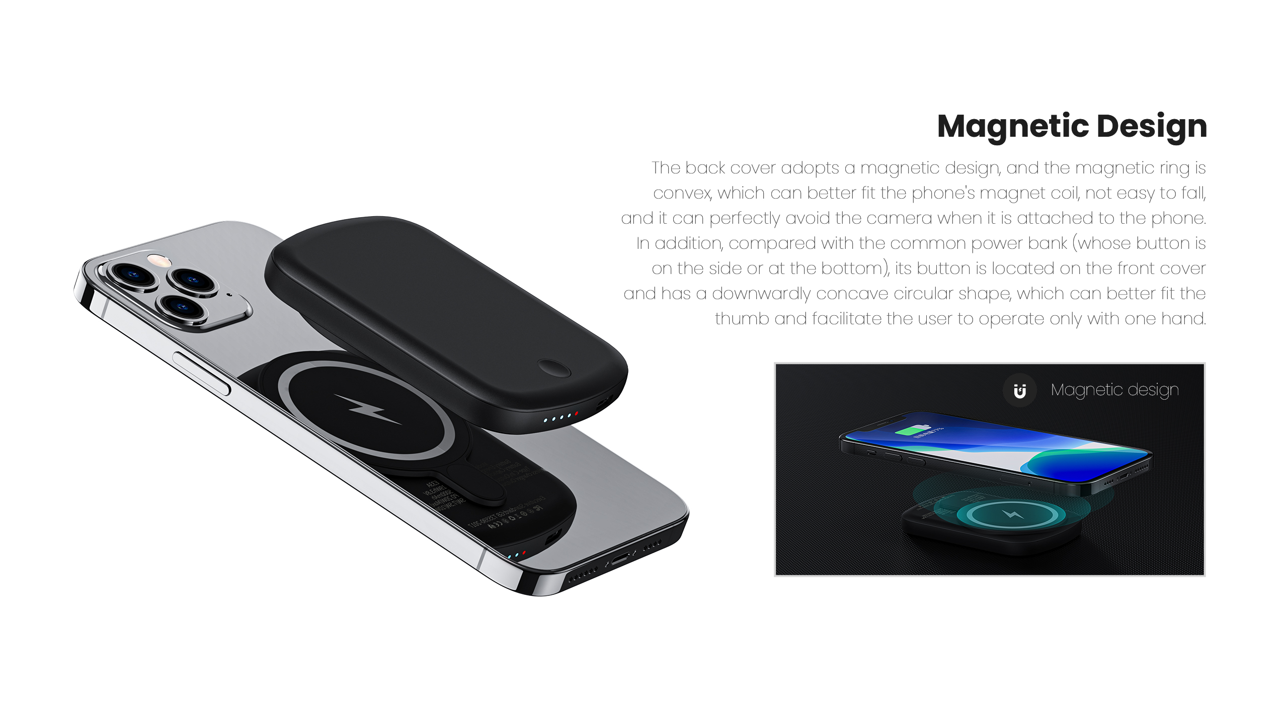 Wireless charging，portable battery，Small，Fast charging，