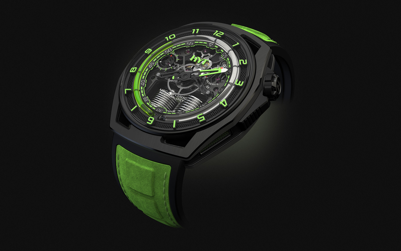 Wrist watch，green，product design，HYT，green，