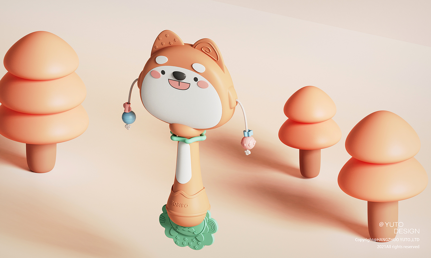 product design，children，Dental gum，drum-shaped rattle，Appearance design，Infant toys，Toys，