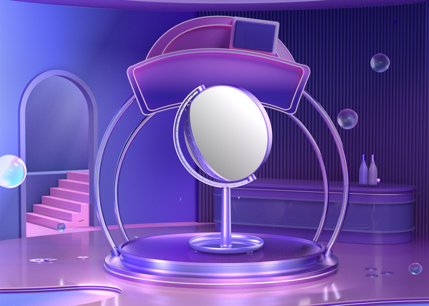 Cosmetic mirror，female sex，articles for daily use，Original design，Beauty mirror，