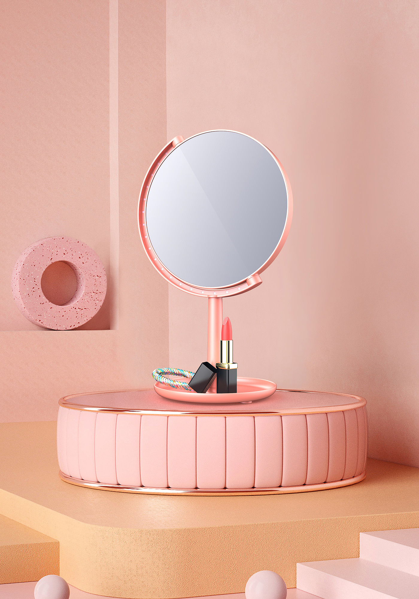 Cosmetic mirror，female sex，articles for daily use，Original design，Beauty mirror，