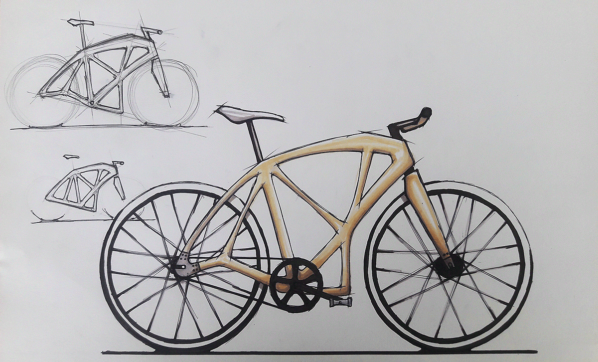 3D bike，industrial design，product design，Bicycle sketch，