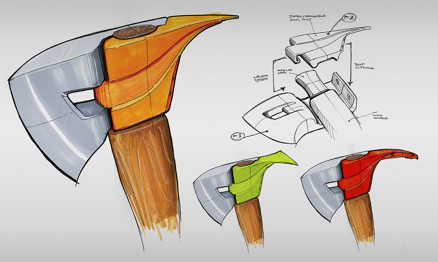 industrial design，conceptual design，fire control，tool，axe，