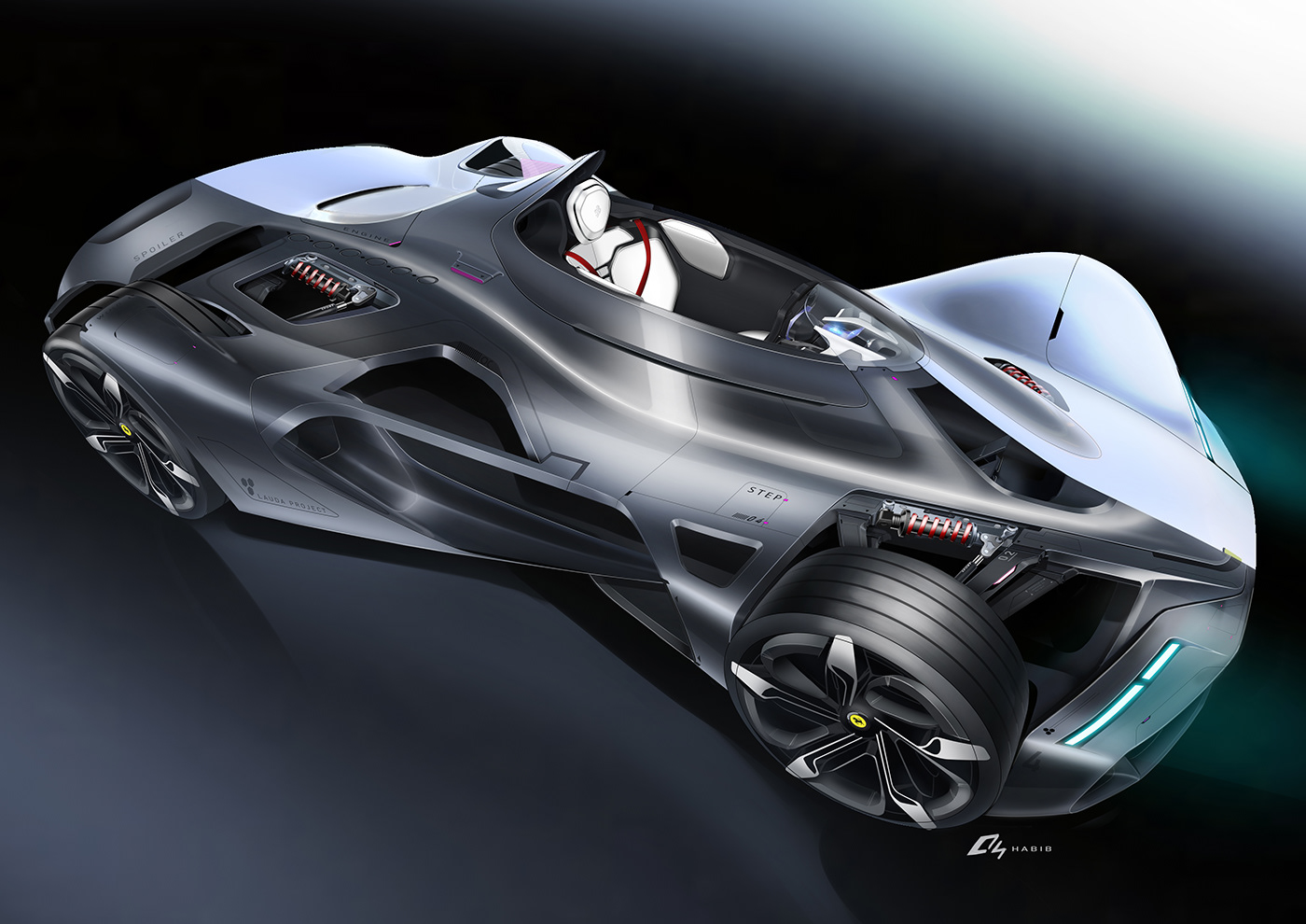 ferrari，Ferrari，automobile，Hand drawn，