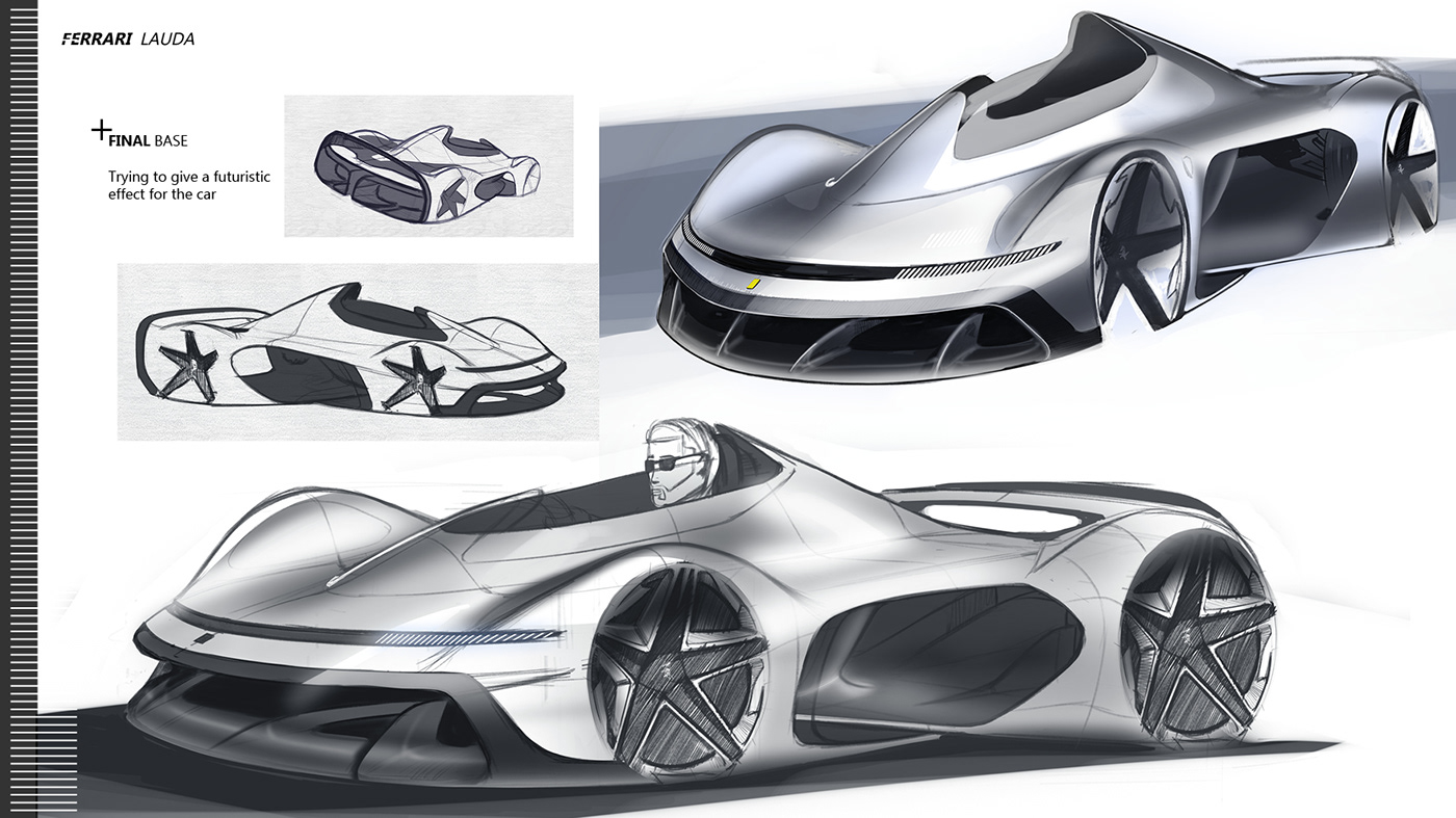 ferrari，Ferrari，automobile，Hand drawn，