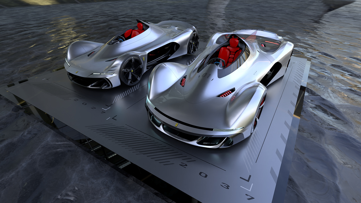 ferrari，Ferrari，automobile，Hand drawn，