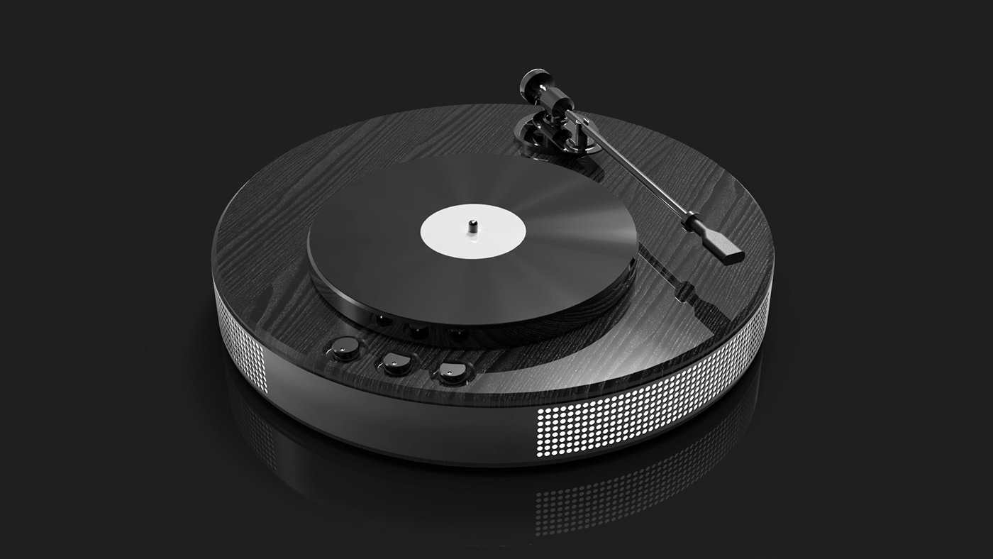 Vinyl record，Adobe portfolio，Record player，oak，