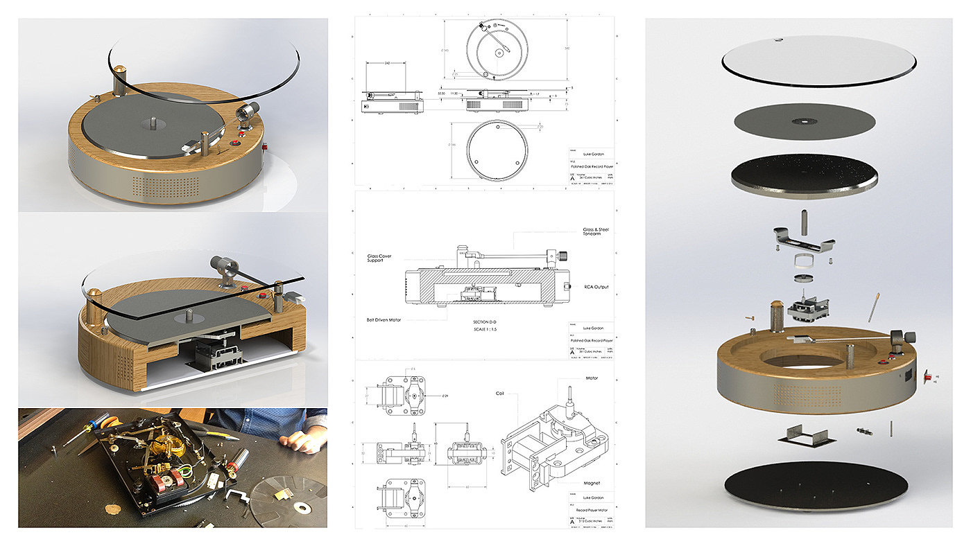 Vinyl record，Adobe portfolio，Record player，oak，