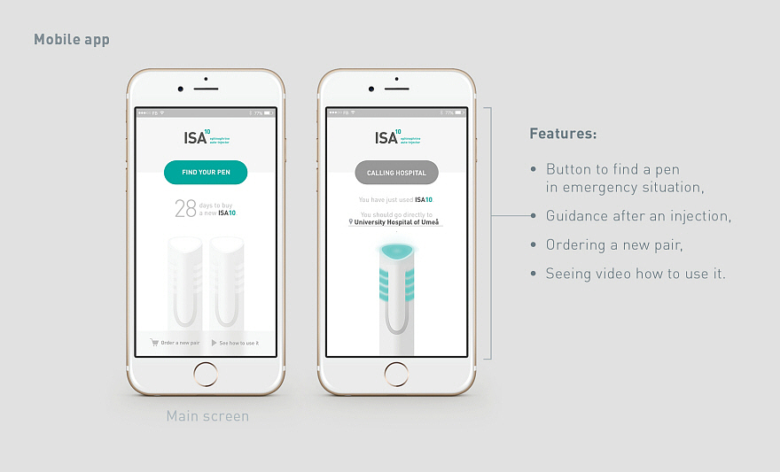 ISA10，Adrenaline automatic syringe，Medical chess，product design，2016 Core77，