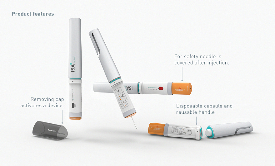 ISA10，Adrenaline automatic syringe，Medical chess，product design，2016 Core77，