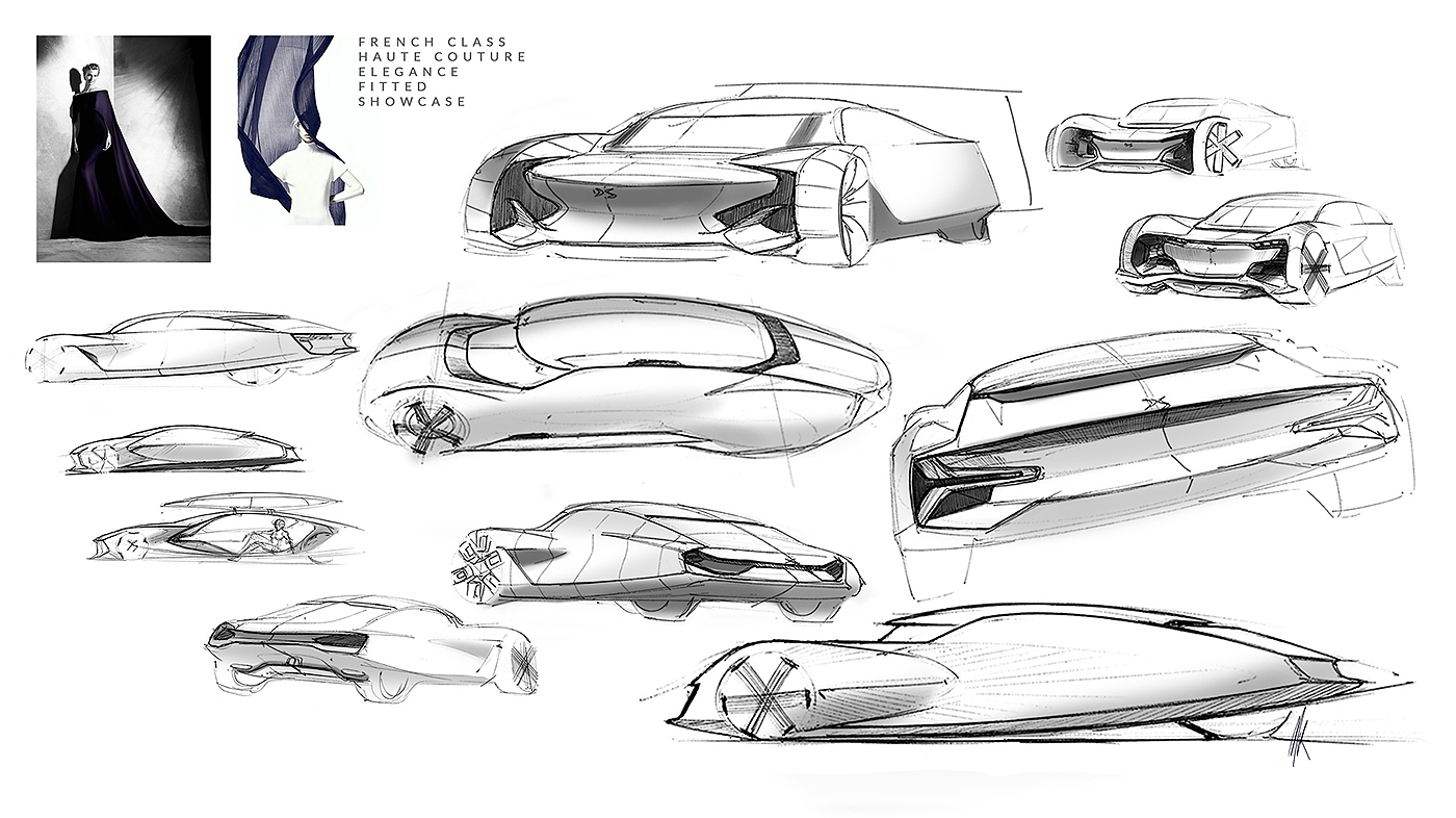 Autopilot，Driverless，Automobile design，vehicle，sketch，