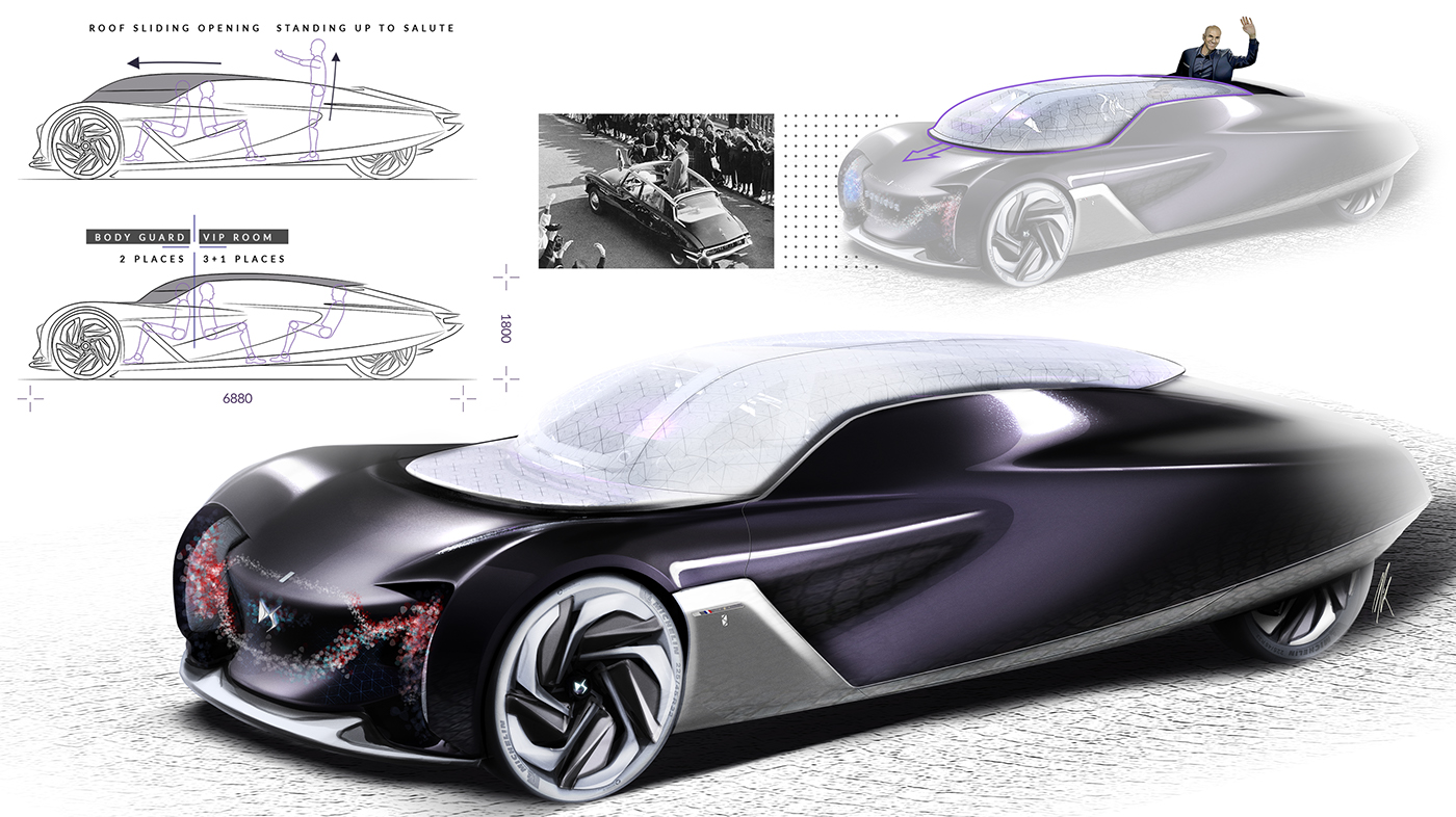 Autopilot，Driverless，Automobile design，vehicle，sketch，