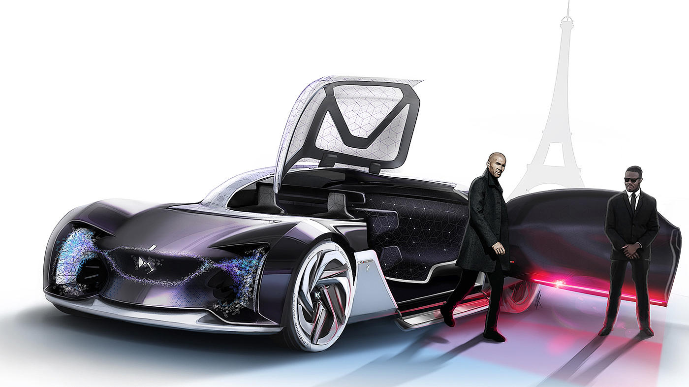 Autopilot，Driverless，Automobile design，vehicle，sketch，