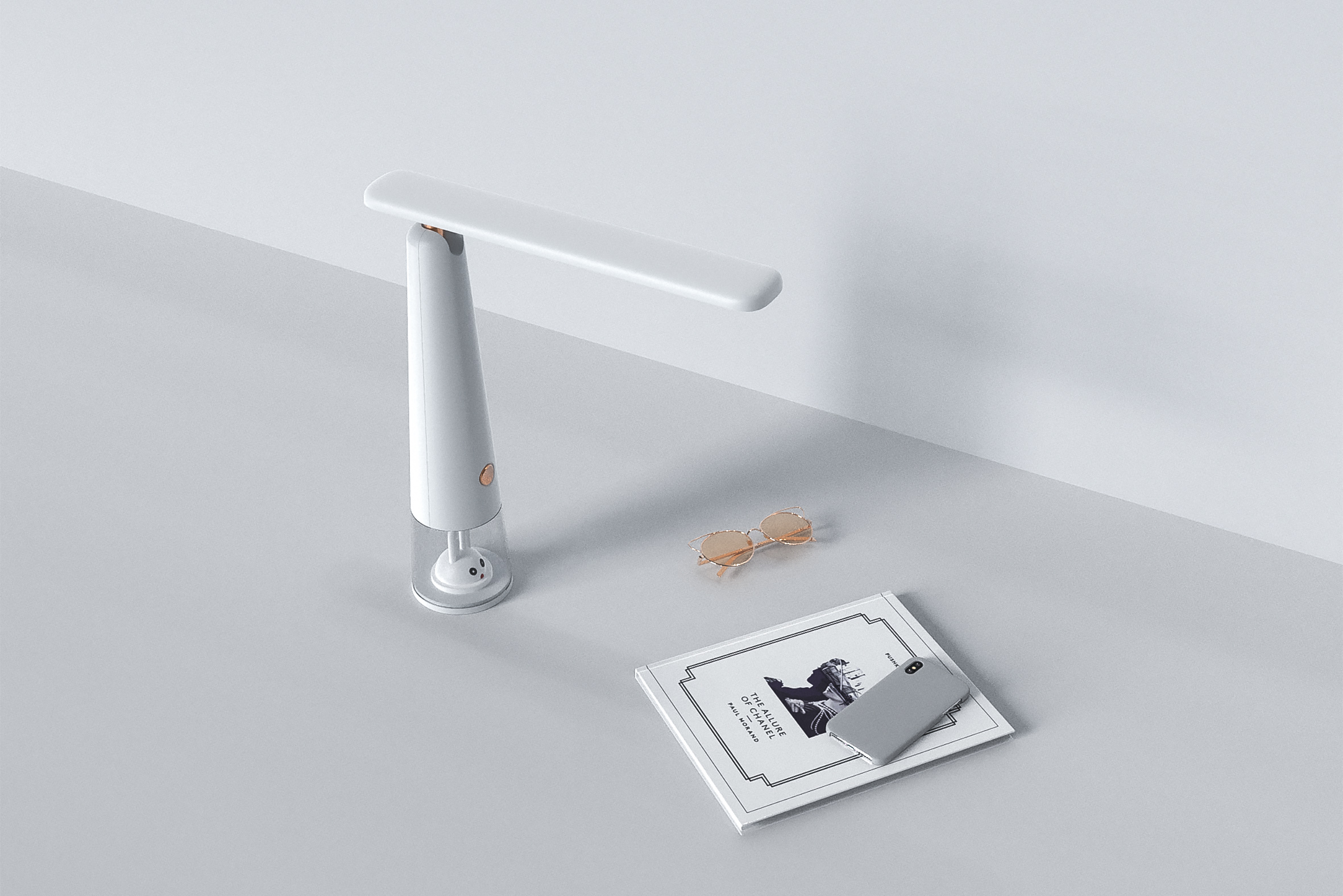 Desk lamp，rabbit，lovely，fold，Transparent cover，