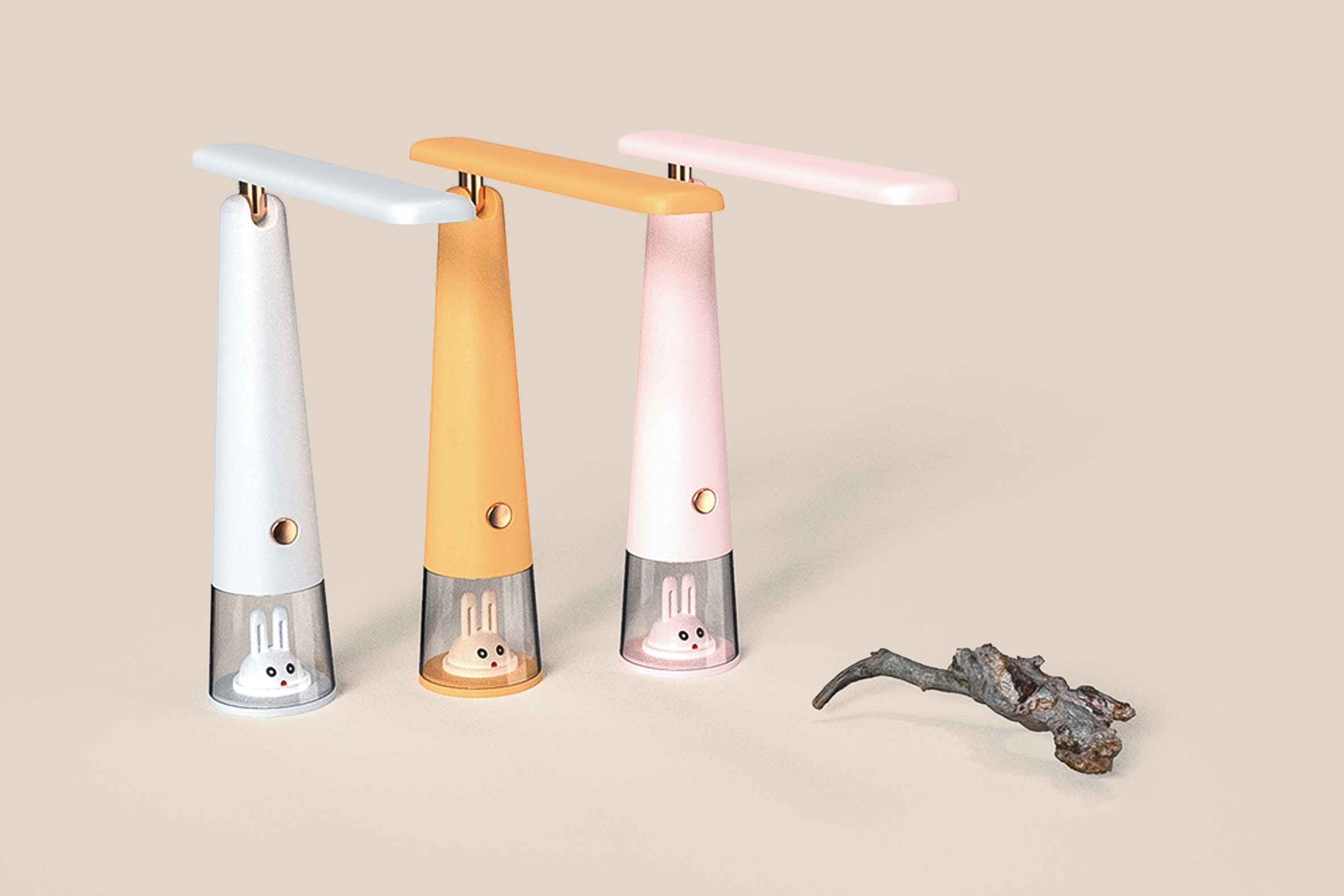 Desk lamp，rabbit，lovely，fold，Transparent cover，