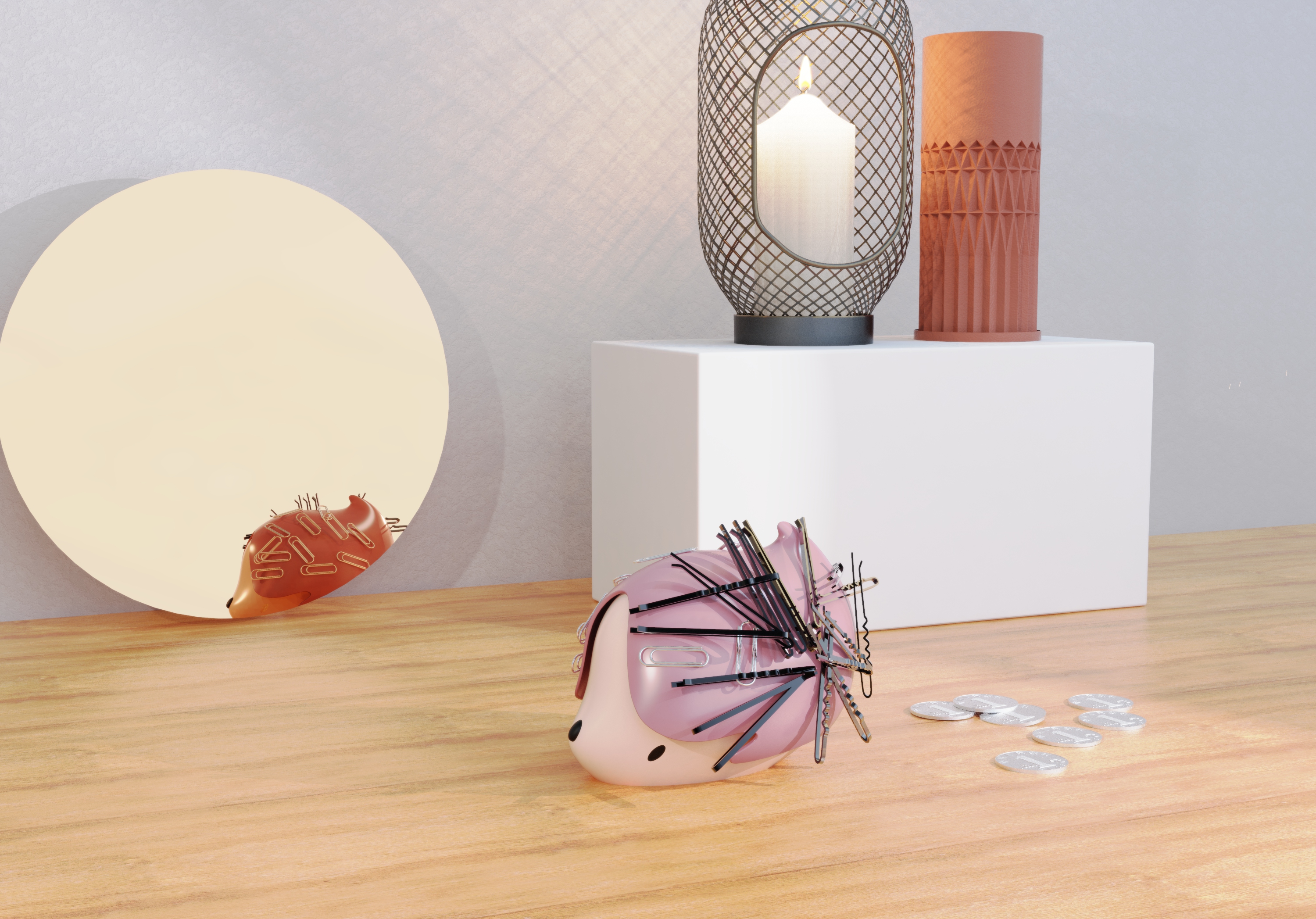 Desk storage，Pin storage，Cosmetic storage，Hedgehog storage box，Magnetic absorption storage，bionics，lovely，