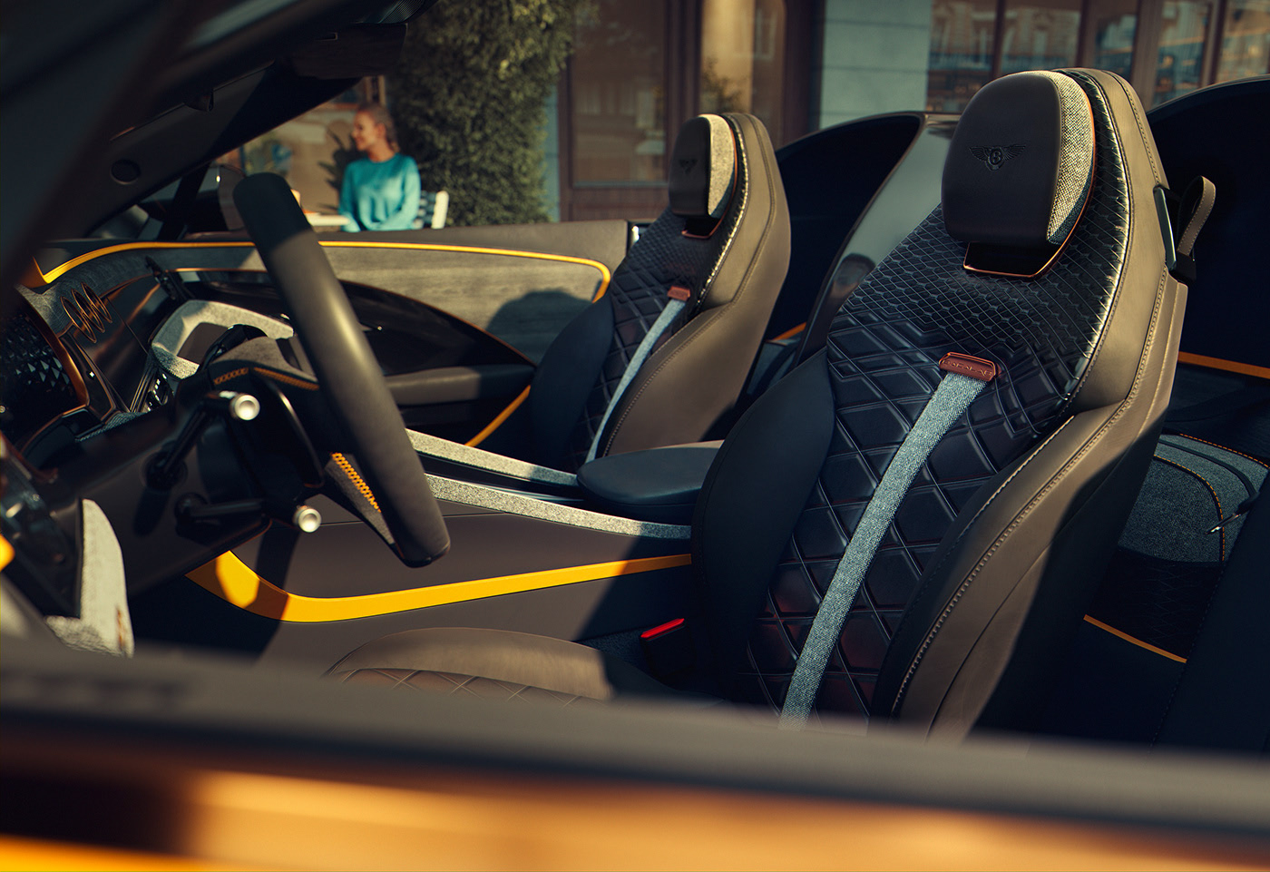 Bentley，yellow，Sports car，Mulliner Bacalar，automobile，