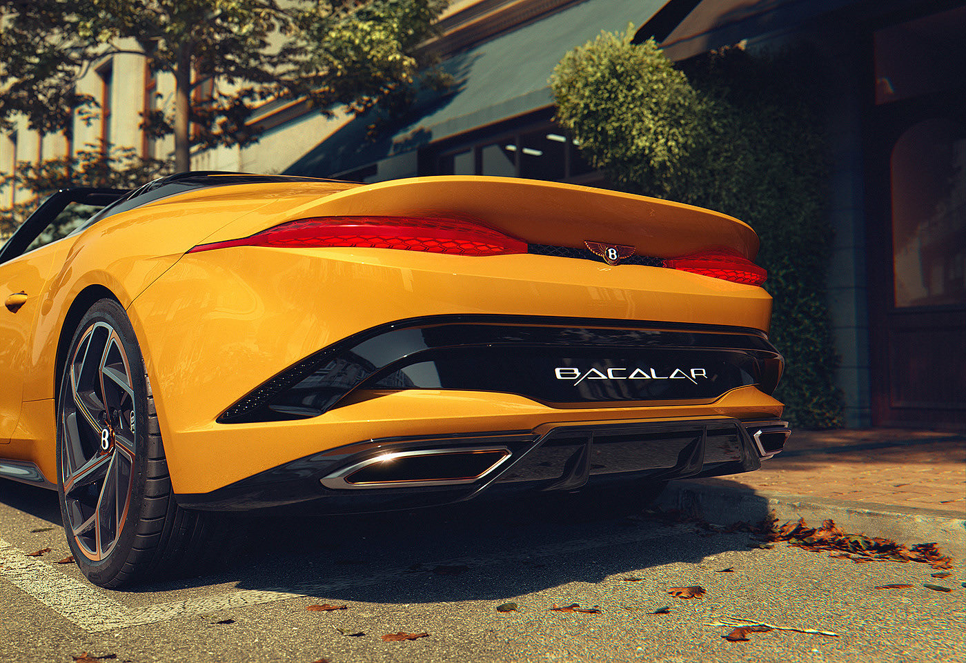 Bentley，yellow，Sports car，Mulliner Bacalar，automobile，