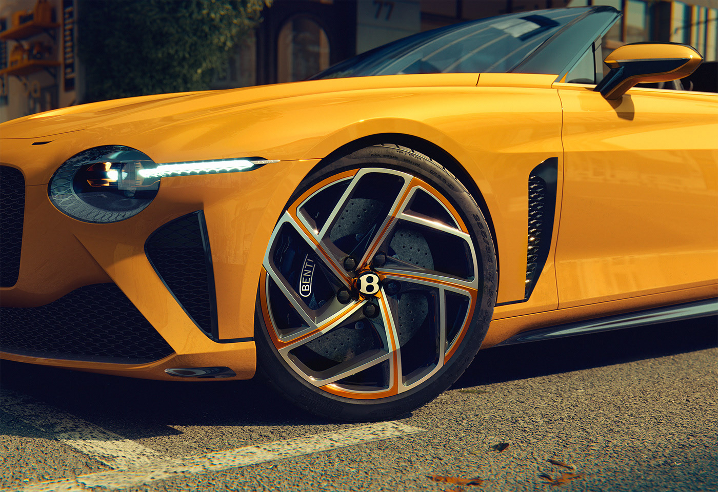 Bentley，yellow，Sports car，Mulliner Bacalar，automobile，