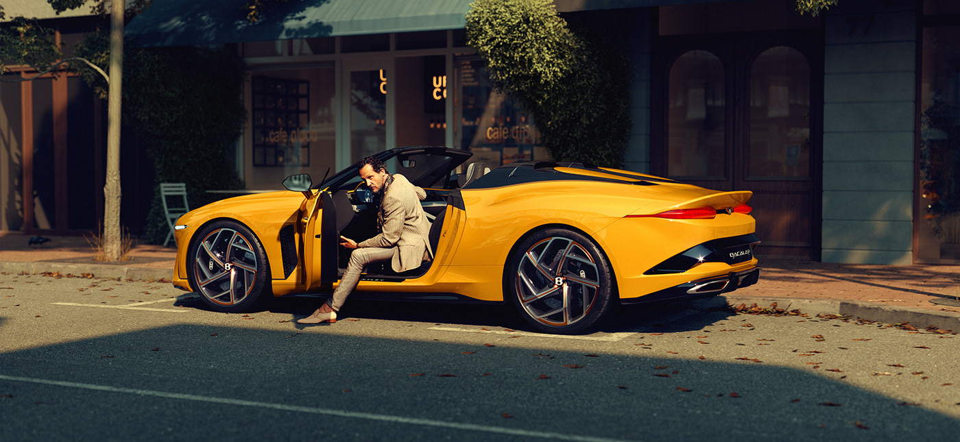 Bentley，yellow，Sports car，Mulliner Bacalar，automobile，