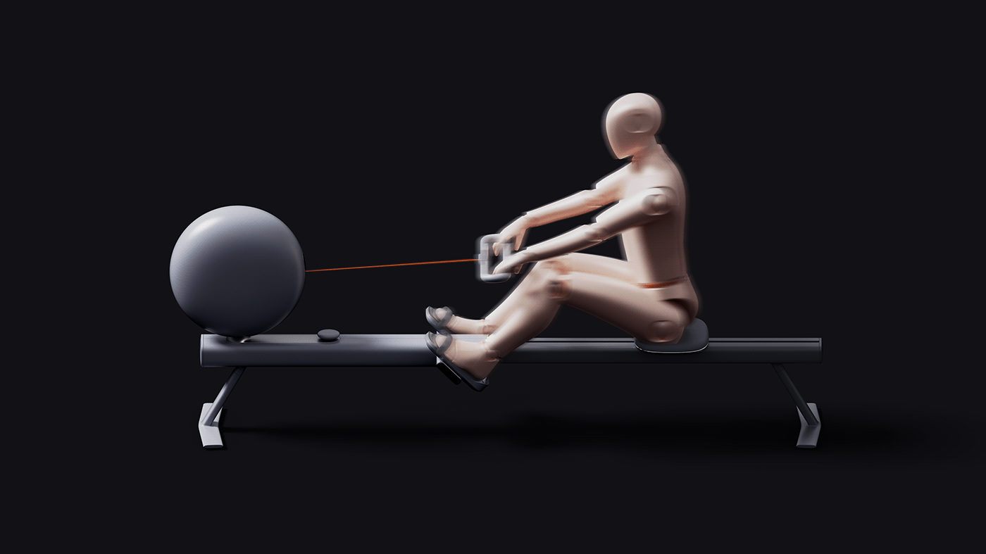 3d，industrial design，Rowing machine，Beam，concept，