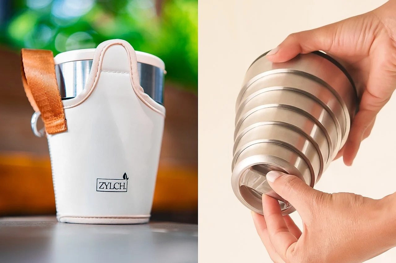ZYLCH，Stainless steel cup，product design，Foldable，