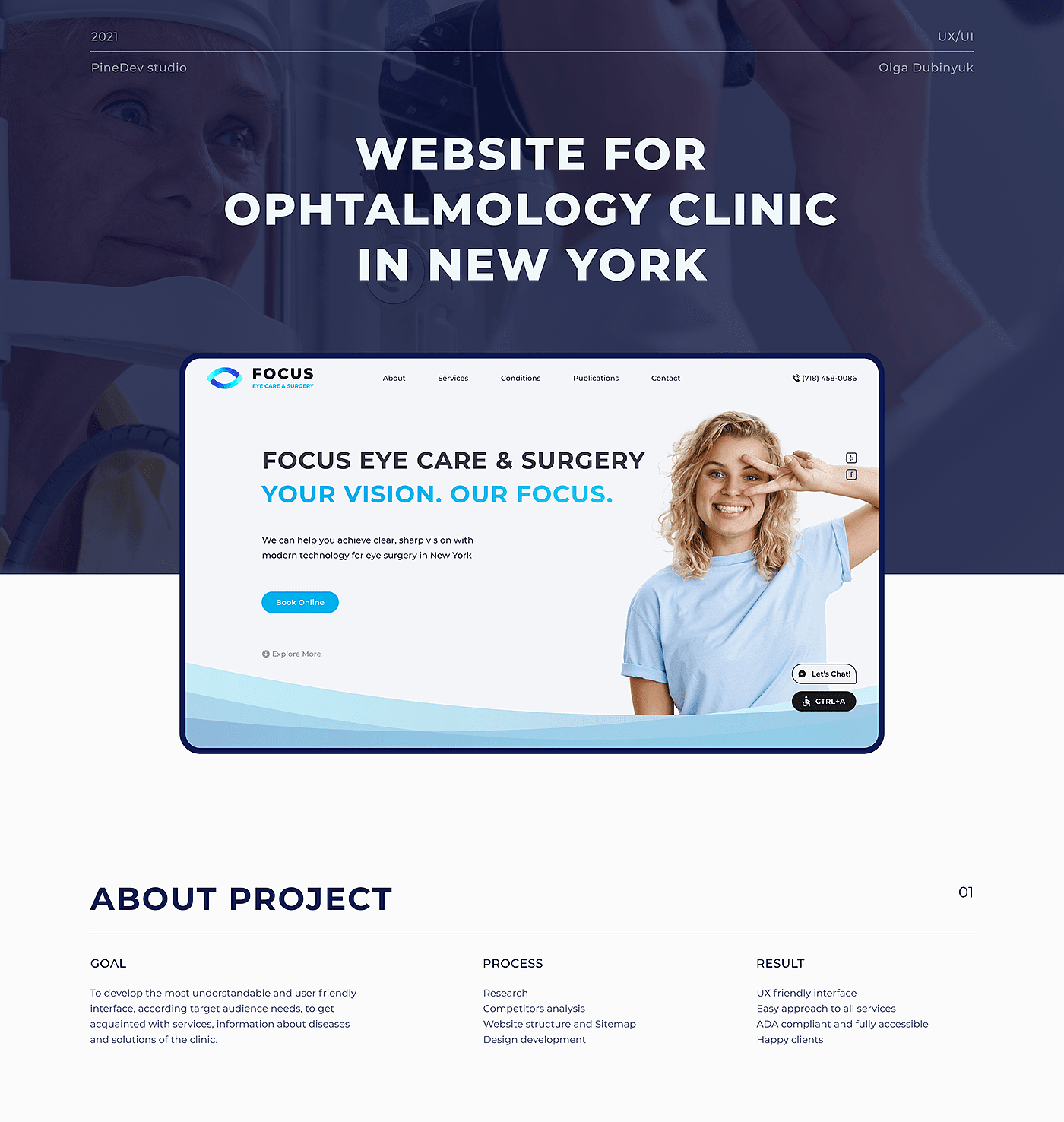 FOCUS EYE care & surgery. Ophthalmology clinic website. 普象网