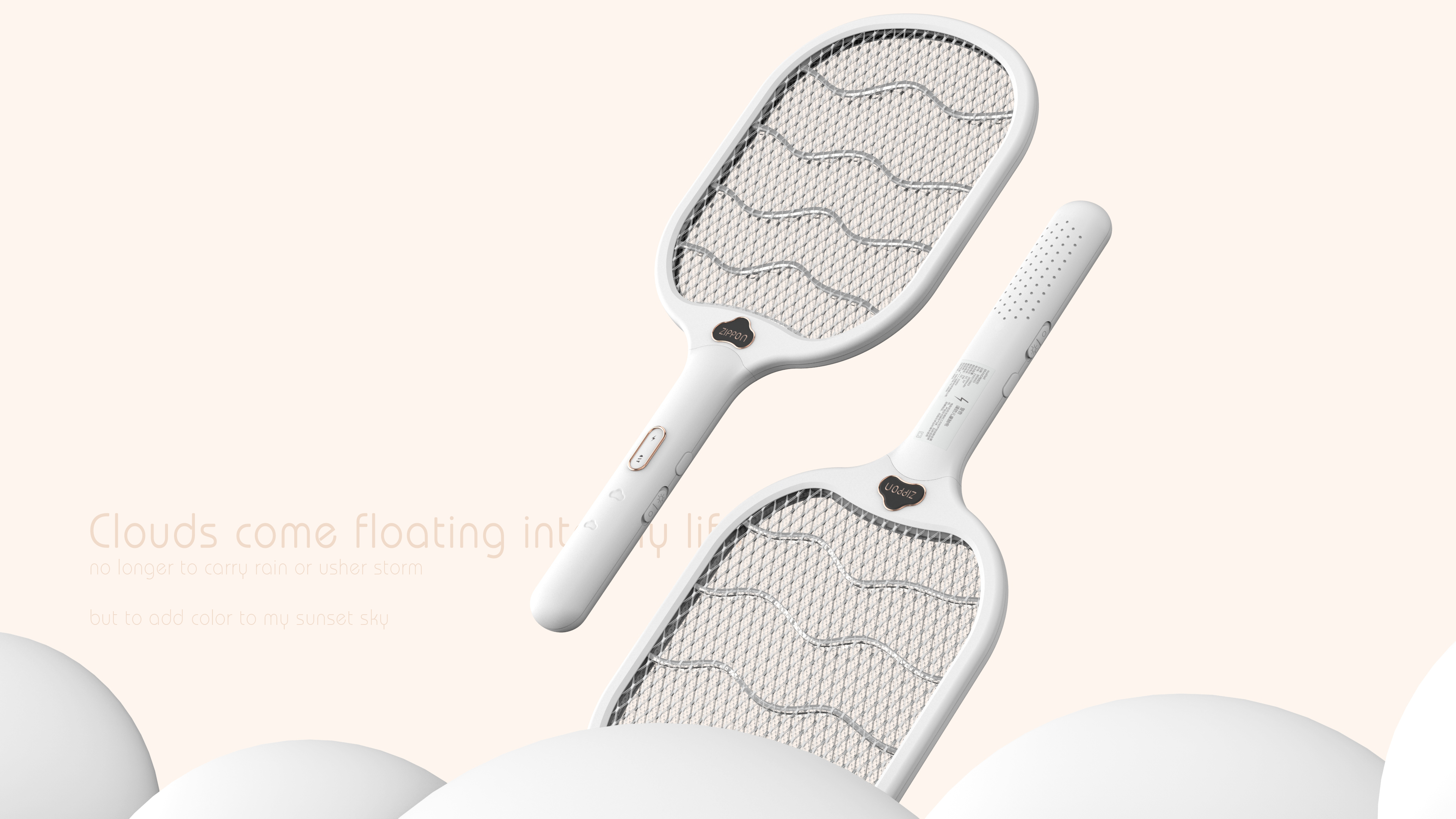 Electric mosquito swatter, innovative design, clouds,，