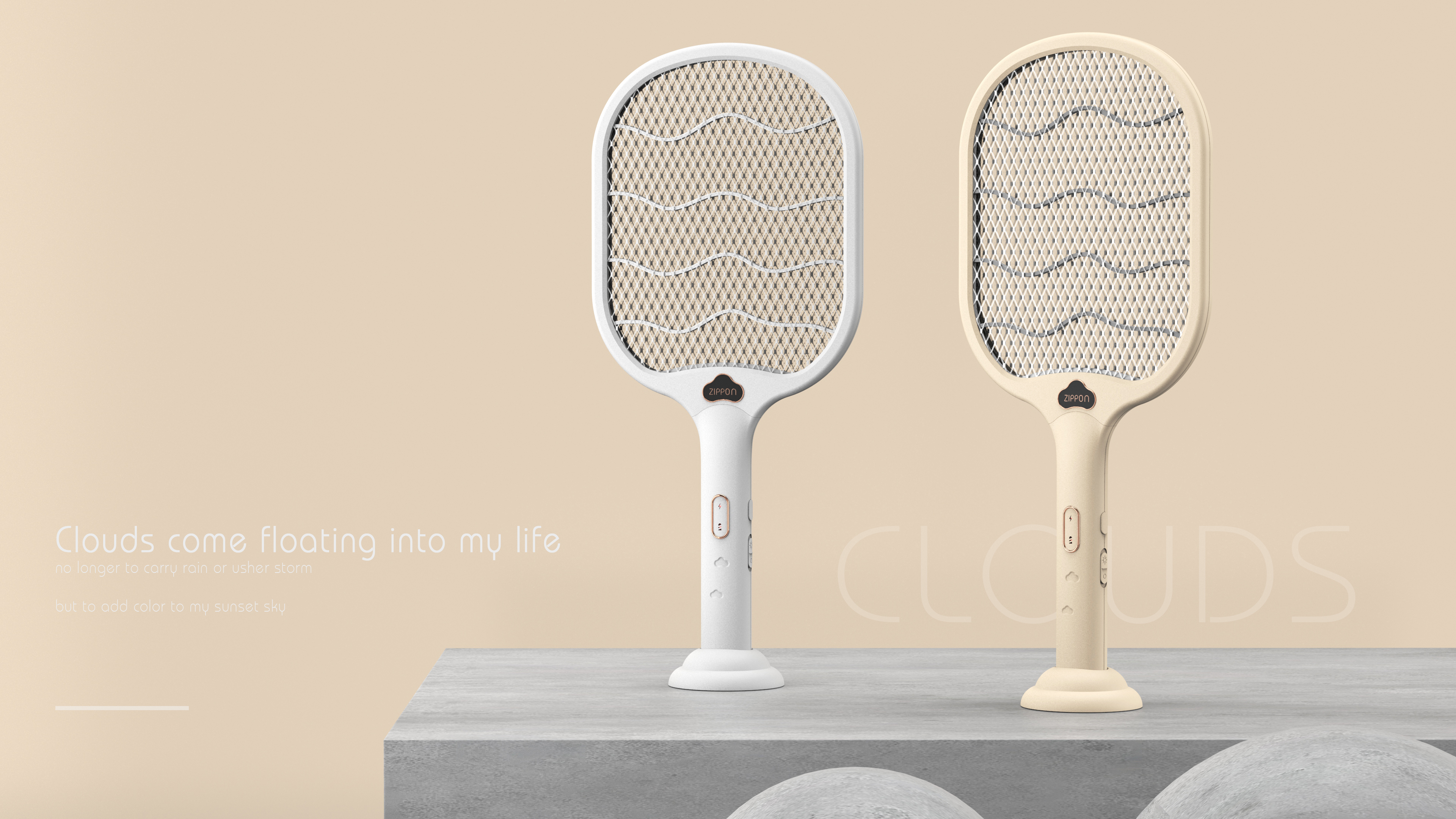 Electric mosquito swatter, innovative design, clouds,，