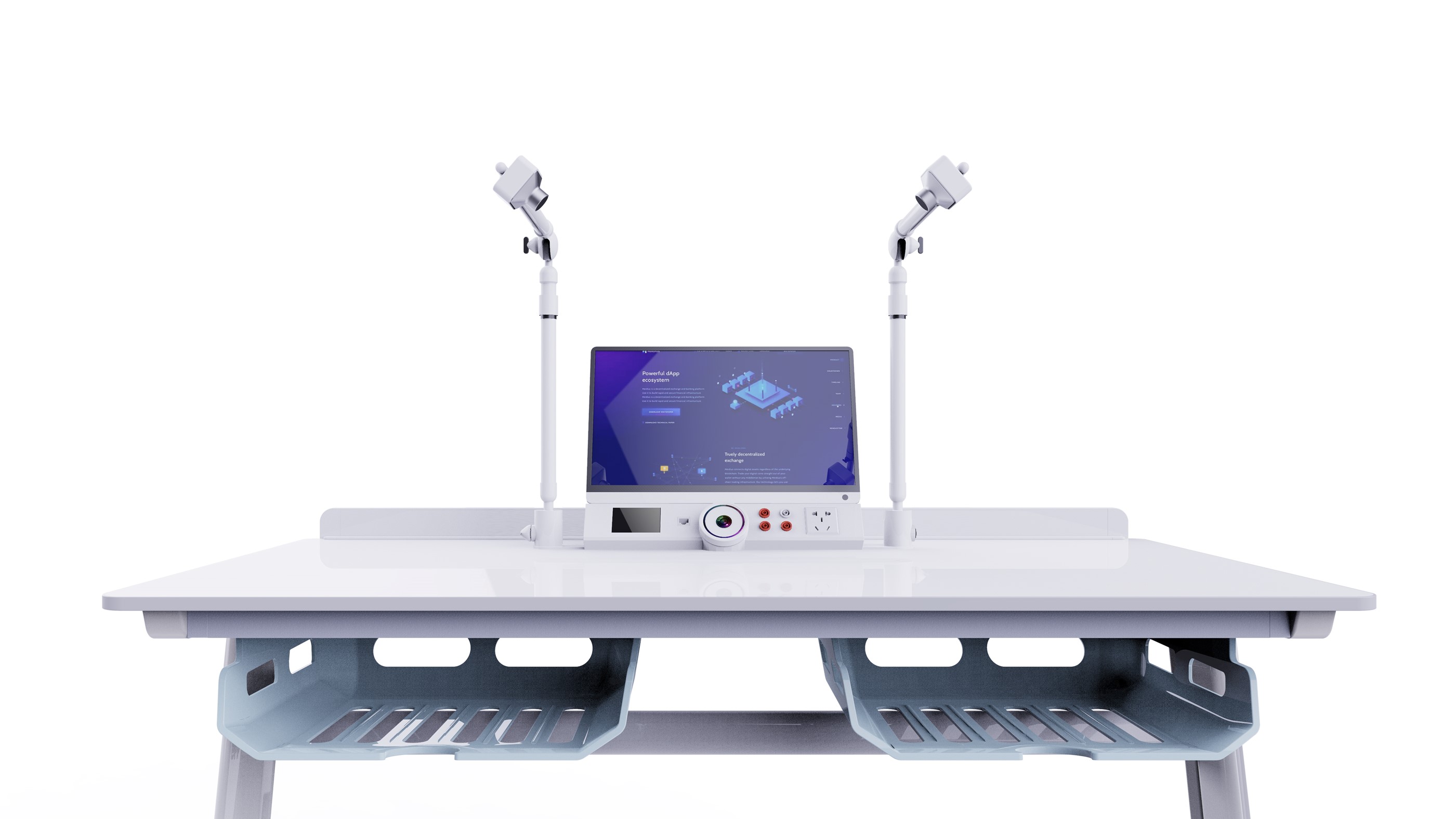 Educational equipment, intelligent technology, hoisting power supply, desk，