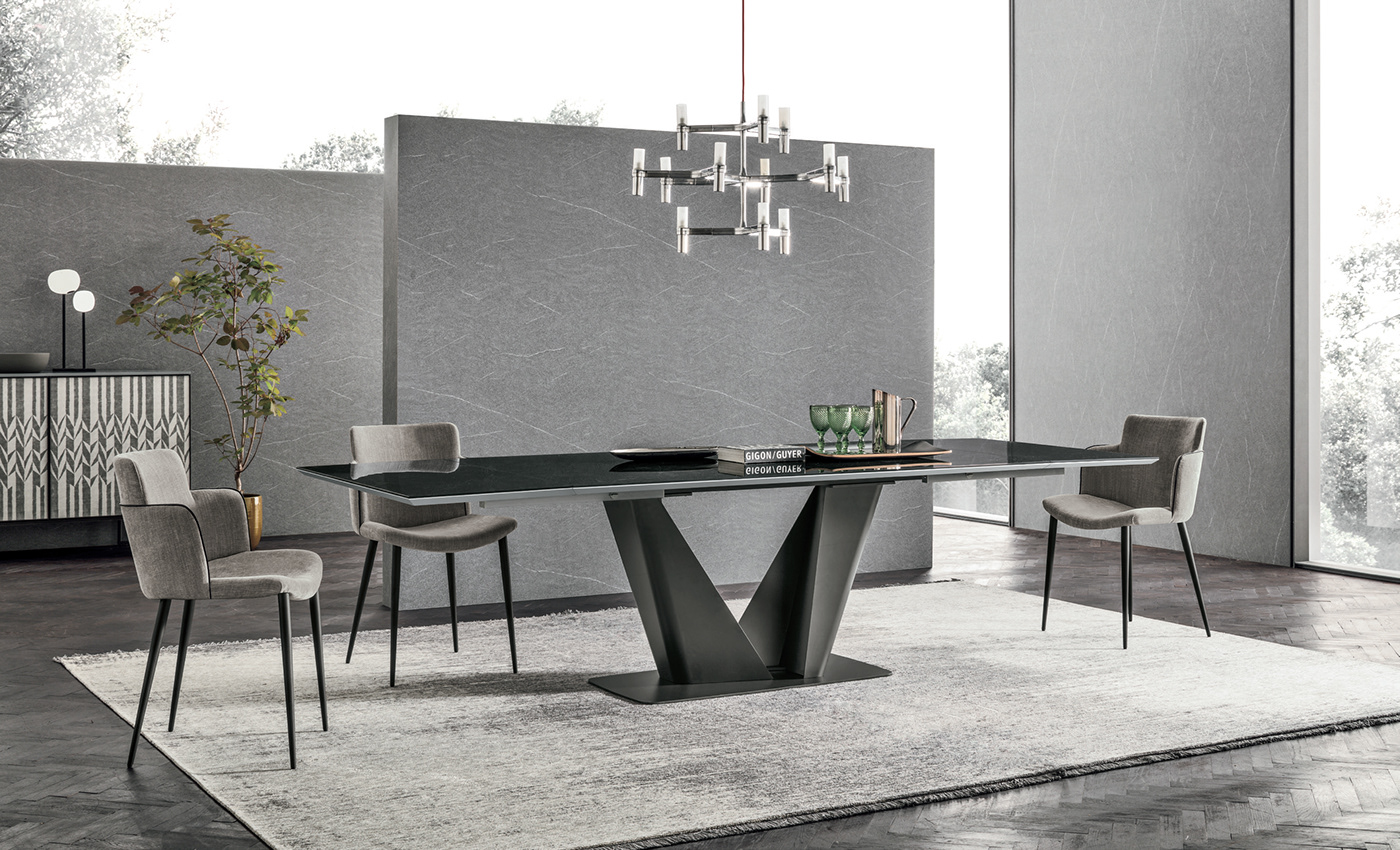 silver，Table，Extended table，SEDIT Italy，