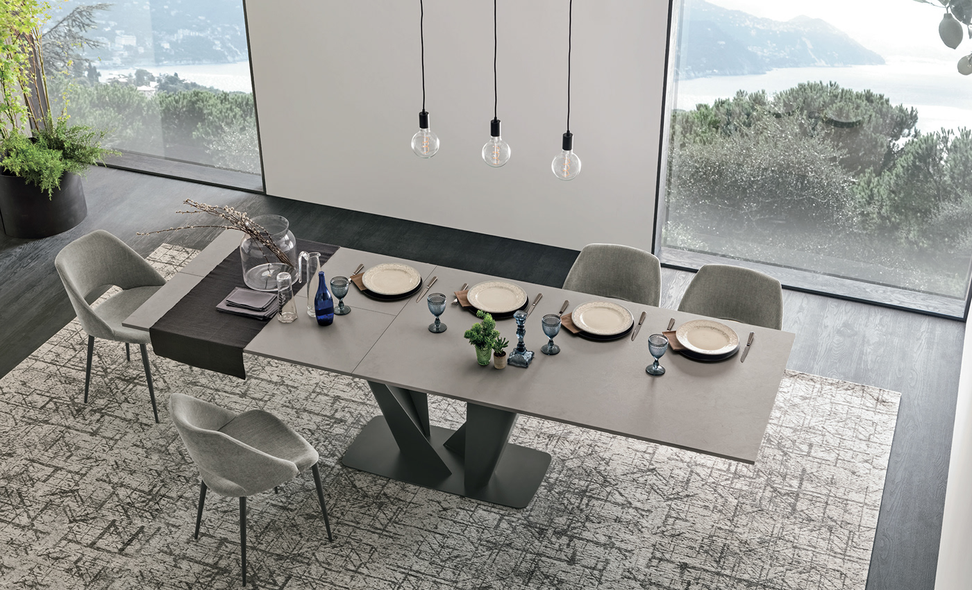 silver，Table，Extended table，SEDIT Italy，