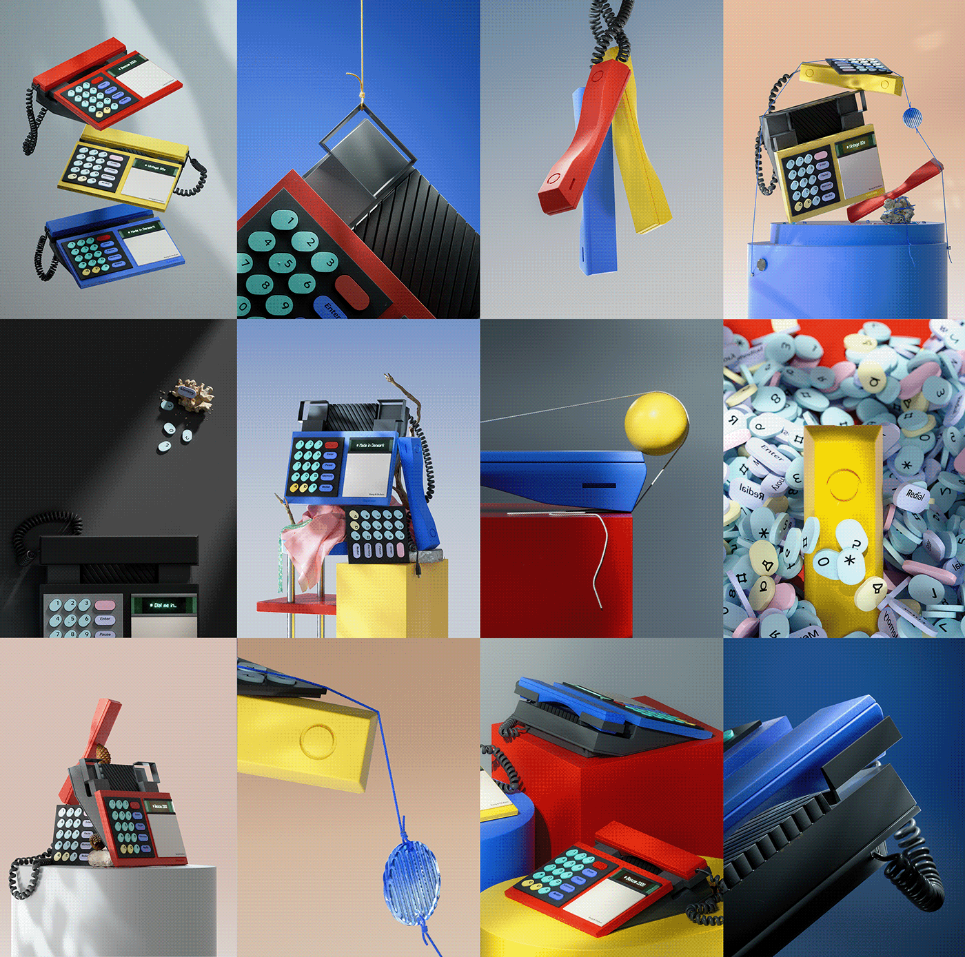c4d，Telephone，Wired telephone，
