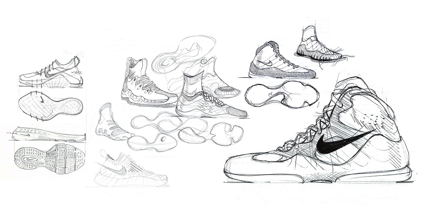 Running shoes，Boots，sketch，