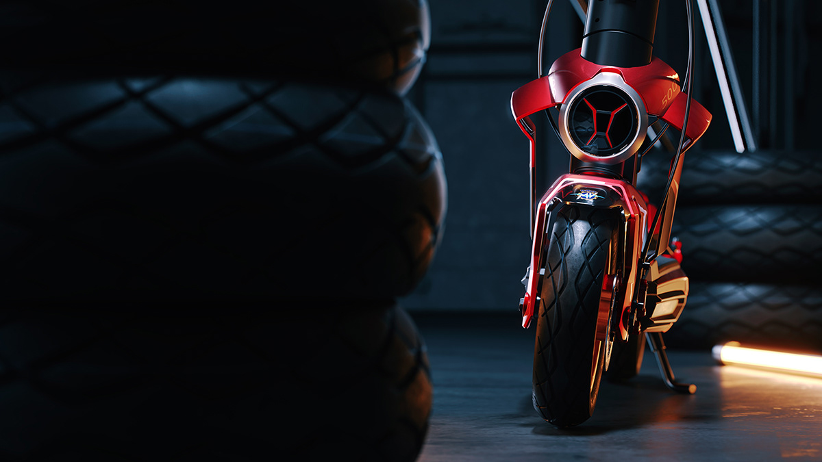Scooter，Electric vehicle，cgi，