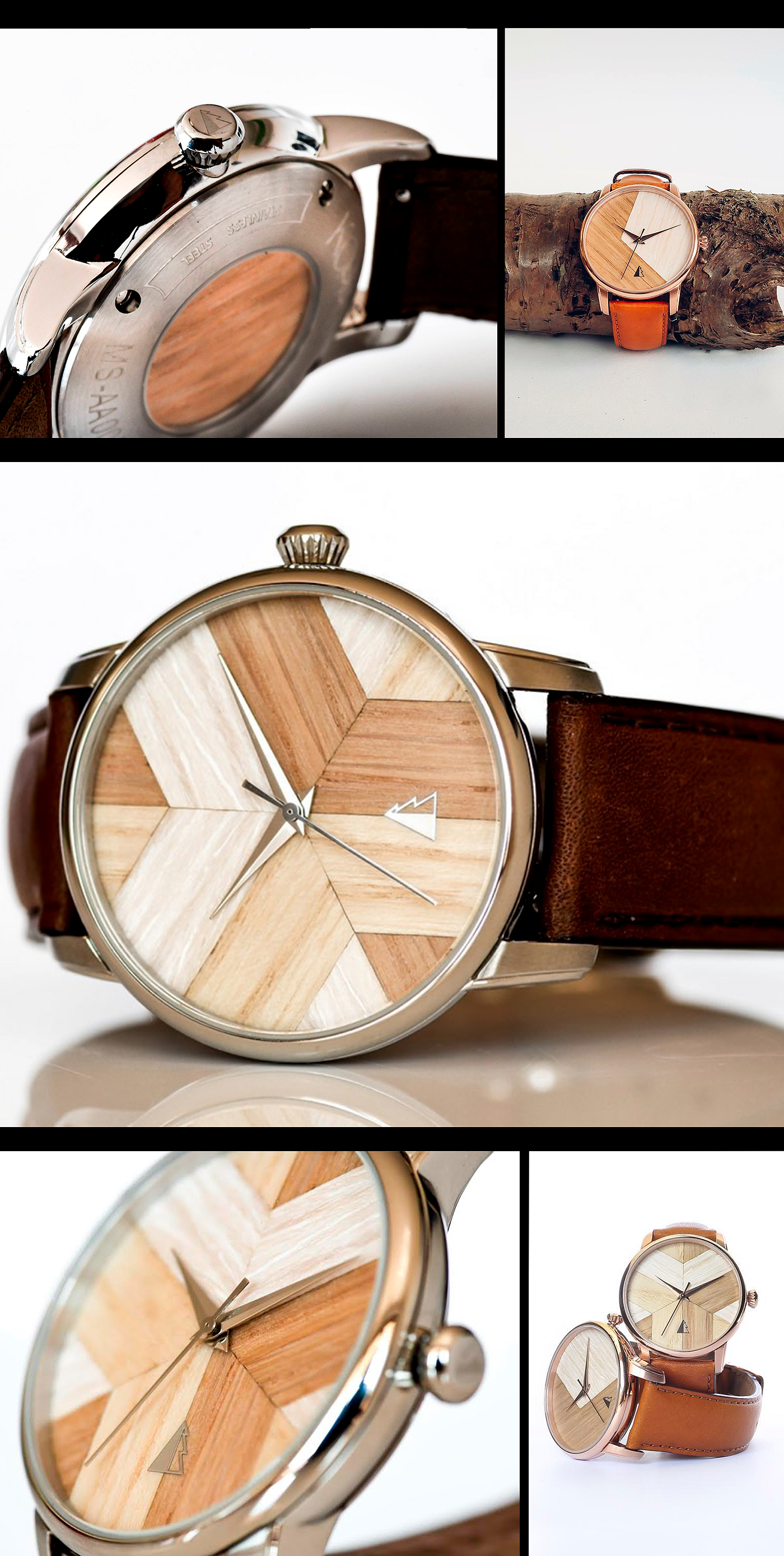 Wrist watch，Wristwatch，woodiness，texture of material，natural，Simplicity，