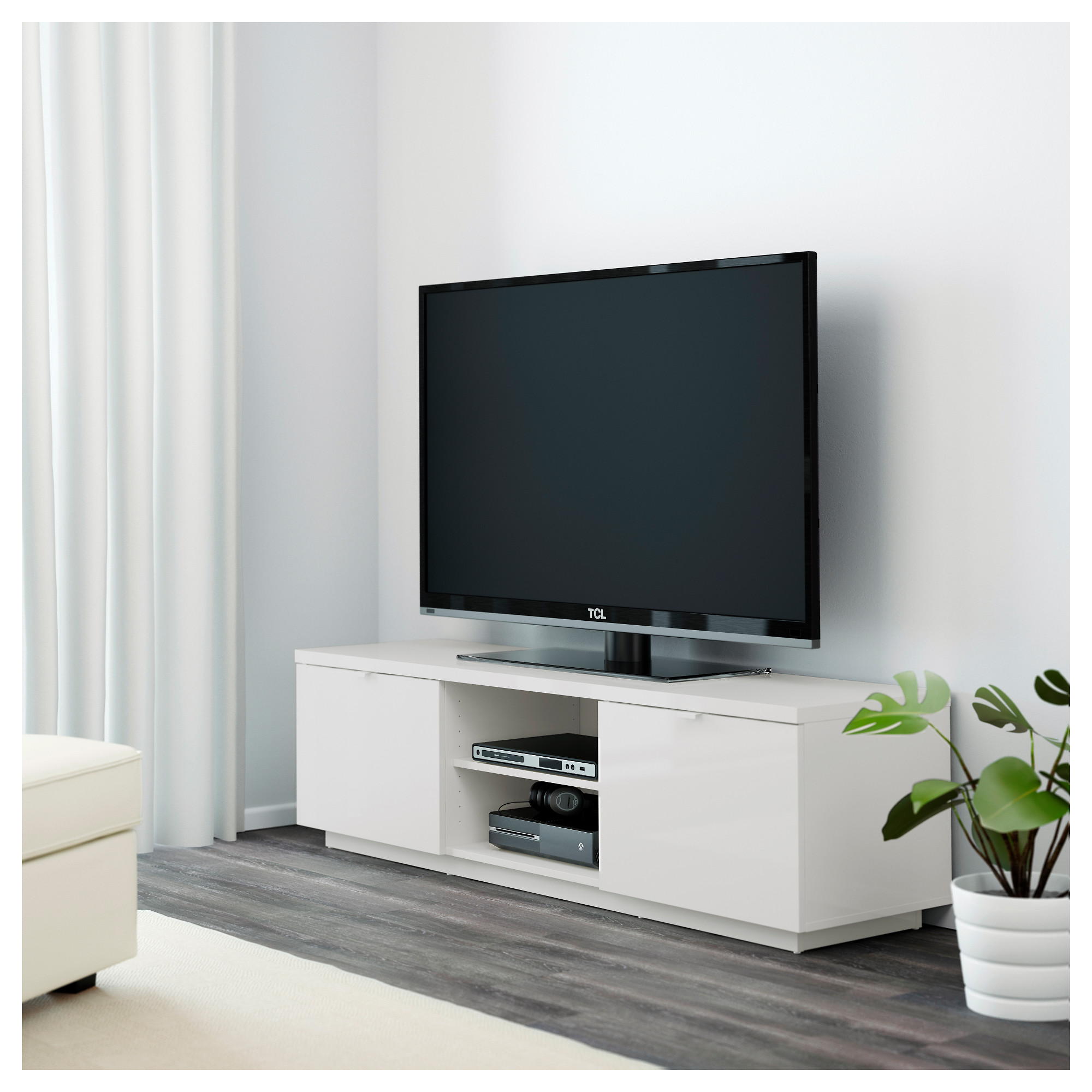 宜家拜亚斯电视柜,高光白色 ikea 802.277.97
